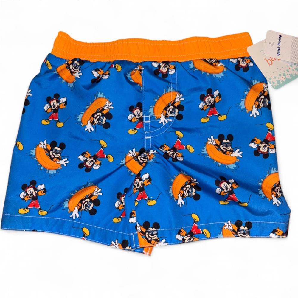 Disney Mickey Mouse Blue and Orange Swim Trunks